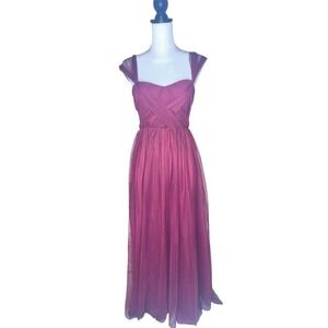 Birdy Grey Prom Bridesmaid DressCHIFFON Cabernet Red Size XS Sheer